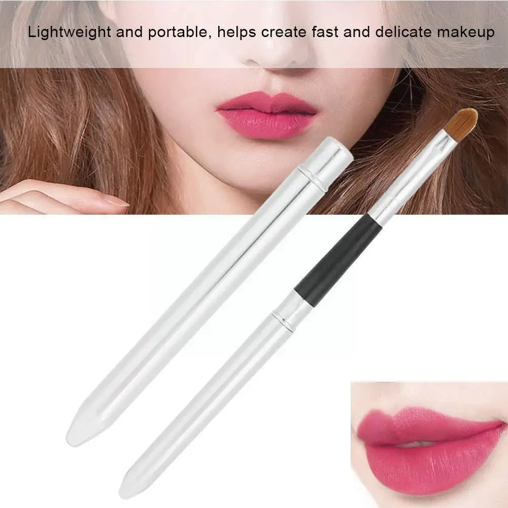 

Gold Silver Metal Handle Lip Gloss Makeup Brush Portable Adjustable Retractable Brush Protect Cap With Cosmetic Lipstick To G2L0