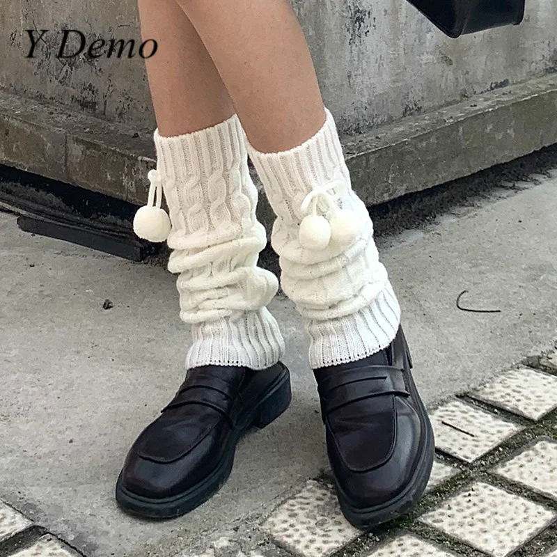 

Y Demo Harajuku Japanese Sweet Knitted Knee Sleeve Women Cute Boots Socks