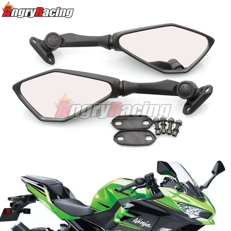 Черные мотоциклетные зеркала заднего вида для Kawasaki Ninja 250 250SL 300 ZX6R ZX 6R 2013 2016 NINJA400 400