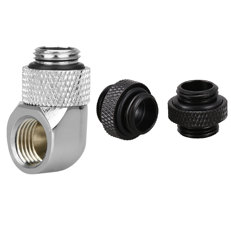 

1x 12.9mm G1/4 Thread 90 Degree Rotary Tube Connector & 2Pcs Barrow G1/4 Inch Mini Dual External Thread Connection