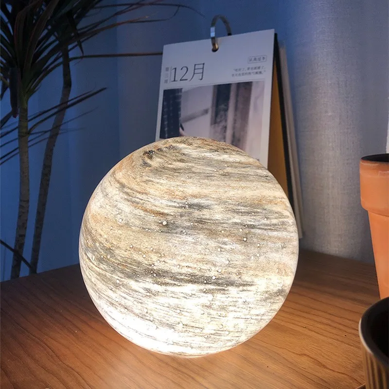 

Led Bedroom Night Gift Saturn Moon Bedside Table Lamp Novelty Light for Baby Kids Children Christmas Home Decoration