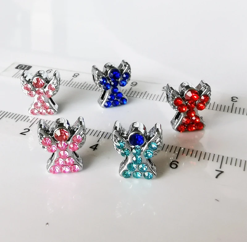 10 шт 8 мм стразы талисманы бусины &quotСчастливый Ангел&quot &quotсделай сам&quot