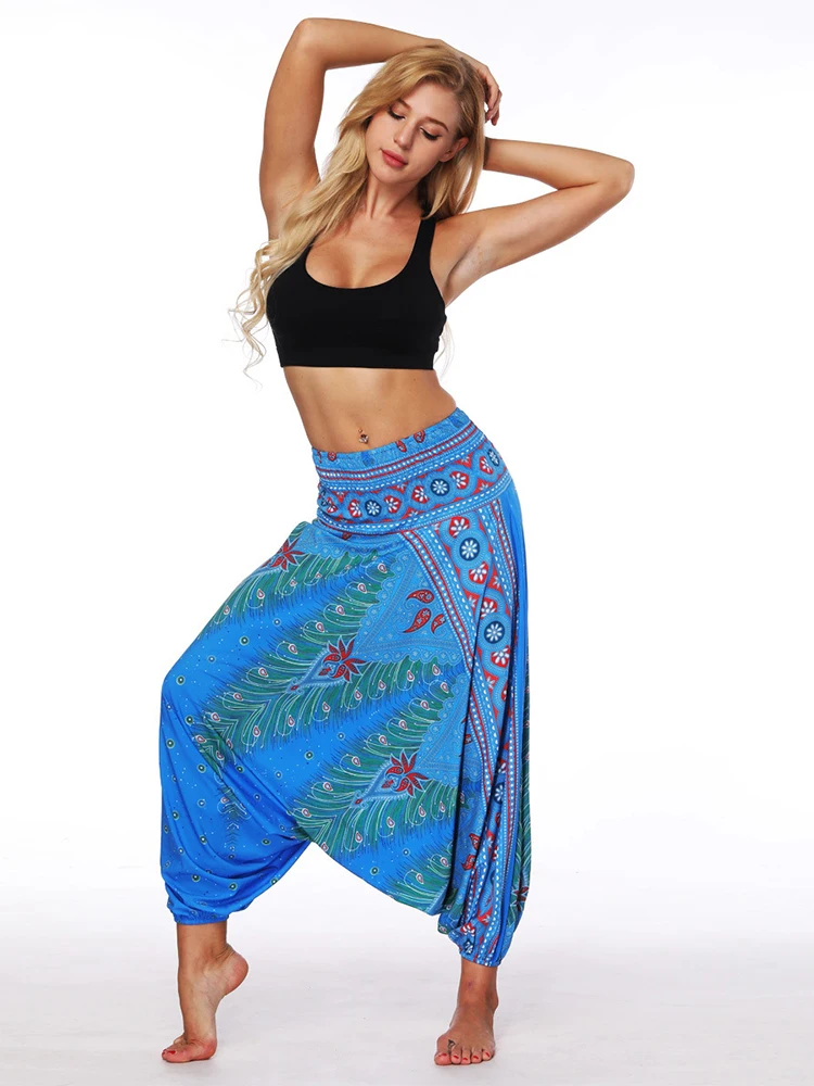 Повседневные свободные штаны для фитнеса брюки тайские шаровары богемный