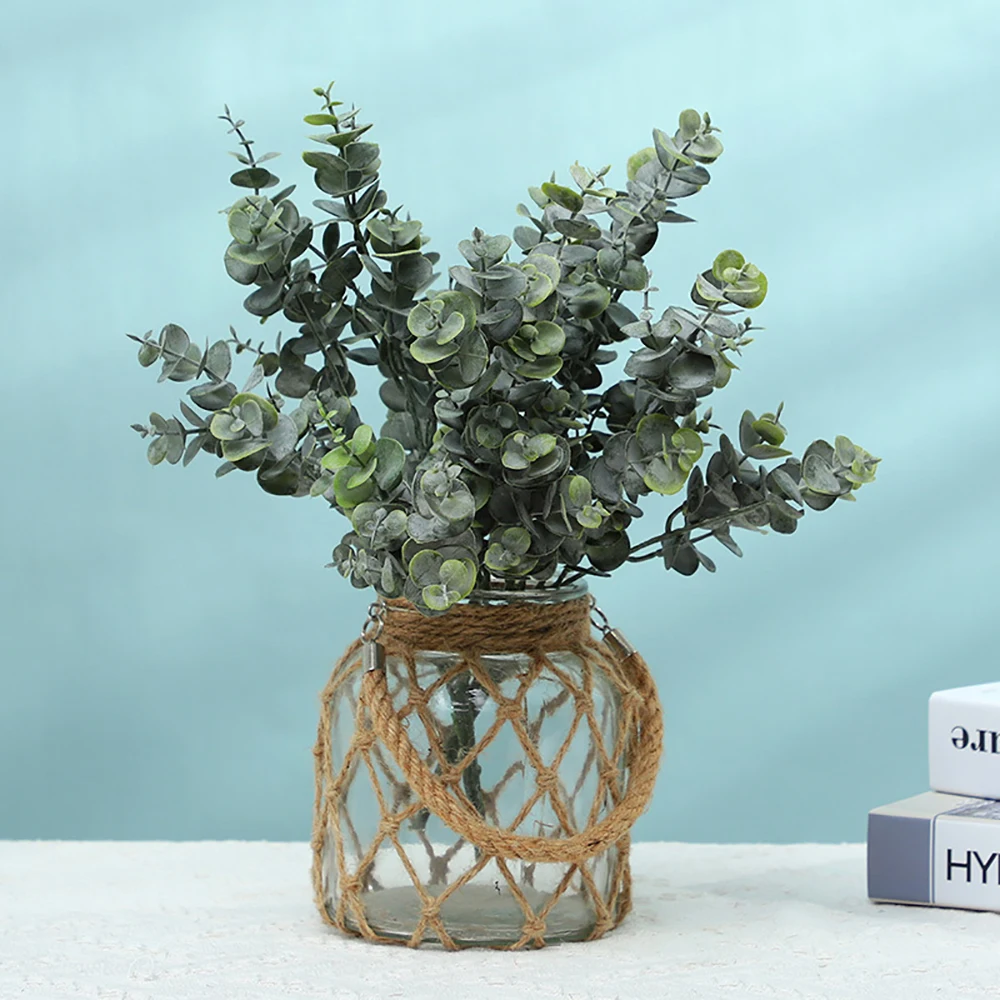 

Eucalyptus Branches Artificial Plants Greenery Stems In Grey Green for Greenery Wedding Party Christmas Home Floral Arrangement