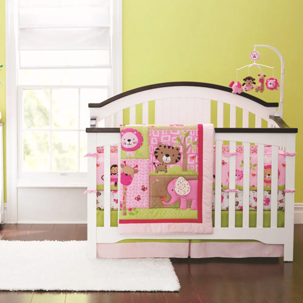 Комплект бампера для детской кроватки 100% хлопок детская кроватка 7 шт. органайзер