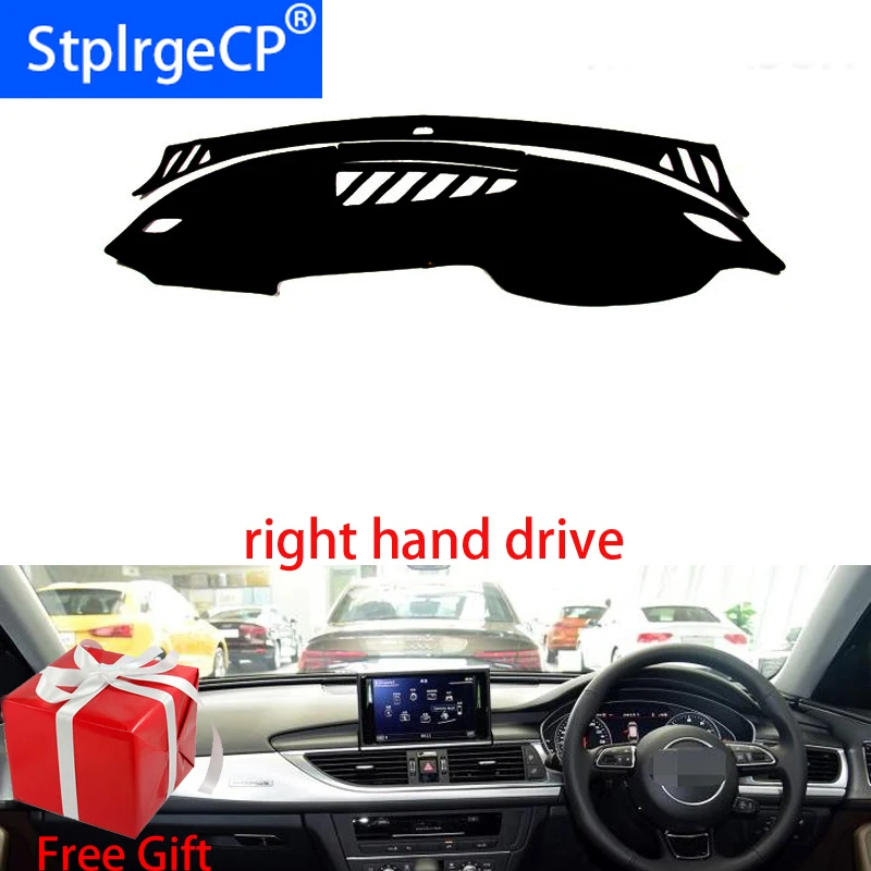 

Приборной панели автомобиля Обложка Коврик для AUDI A6 A6L 2012 2013 2014-2018 правым Dashmat Pad Даш коврик охватывает аксессуары для приборной панели