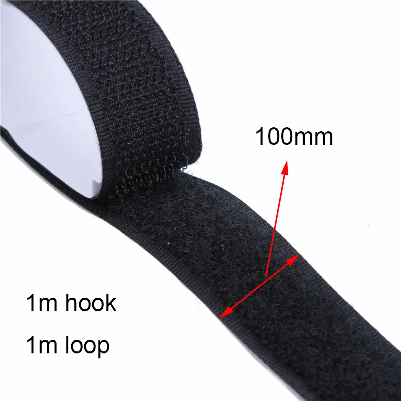 100mm Black 5m pair 5 метров самоклеящийся крючок и петля волшебная лента клейкая наклейка нейлон с gue тканевая лента для шитья - Цвет: 100mm Black 5m pair