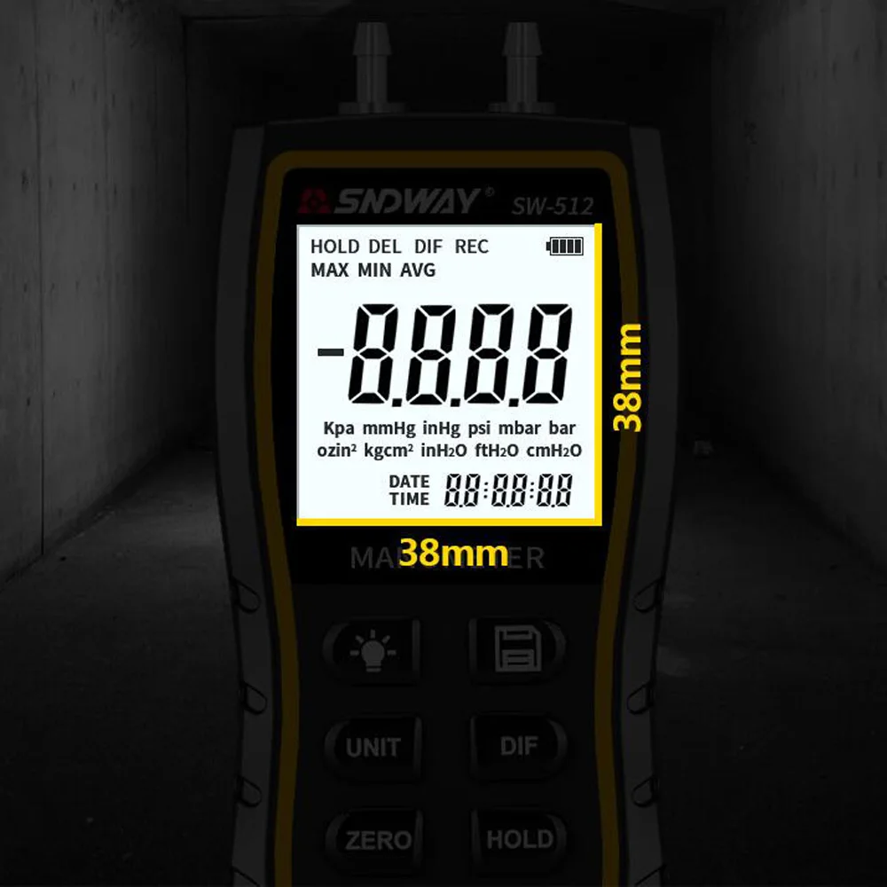 Цифровой манометр SNDWAY Ручной цифровой дифференциальный измеритель давления