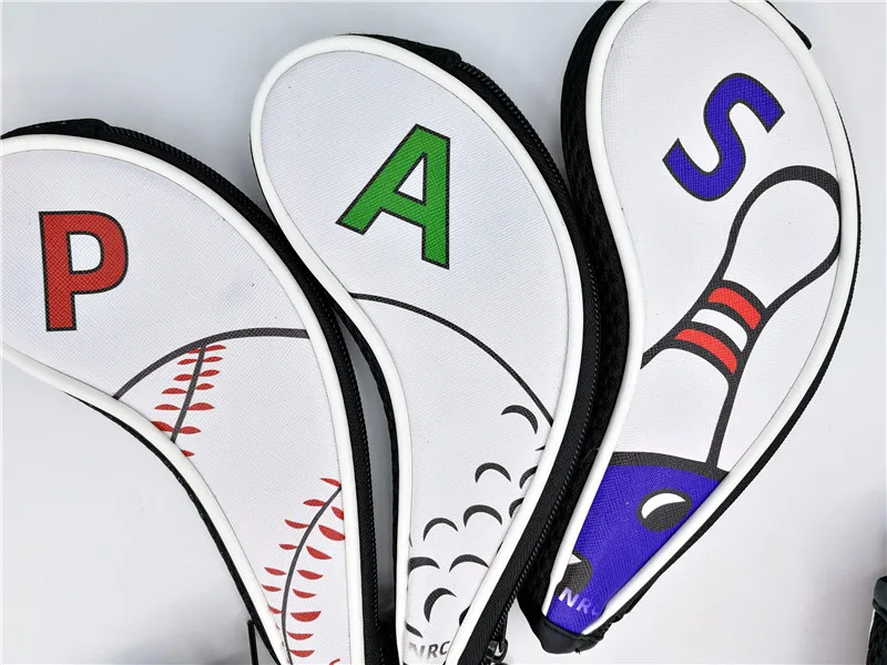 Головные уборы на молнии для гольфа с принтом шариков Набор железных чехлов # 4 9PAS