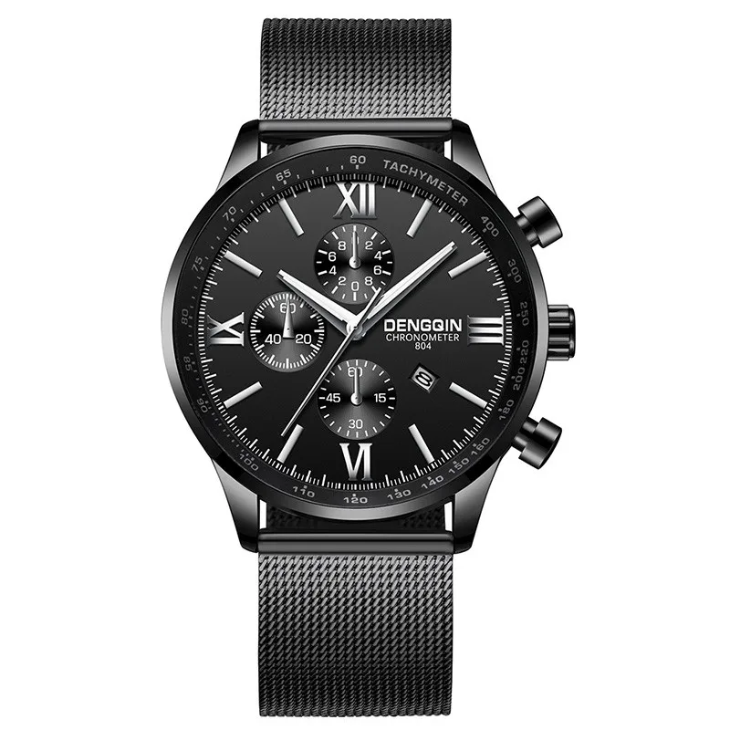 

Dengqin Brand Relogio Masculino Watches Men Fashion Sport Box Stainless Steel Band Watch Quartz Business Wristwatch