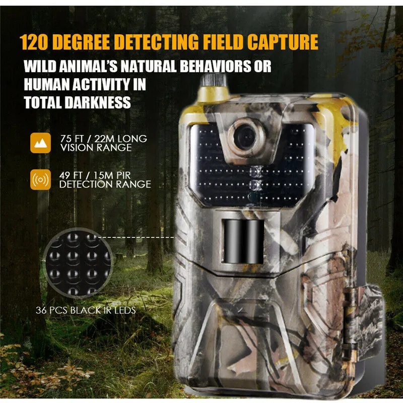 

1pc Hunting Trail Camera HC900M 20MP 1080P 0.3s Trigger Wildlife Surveillance Hunting Cam Night Version Cameras Accessories
