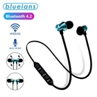 Магнитные беспроводные Bluetooth-наушники с шейным ободом, настоящие Беспроводные спортивные стереонаушники, наушники для iPhone