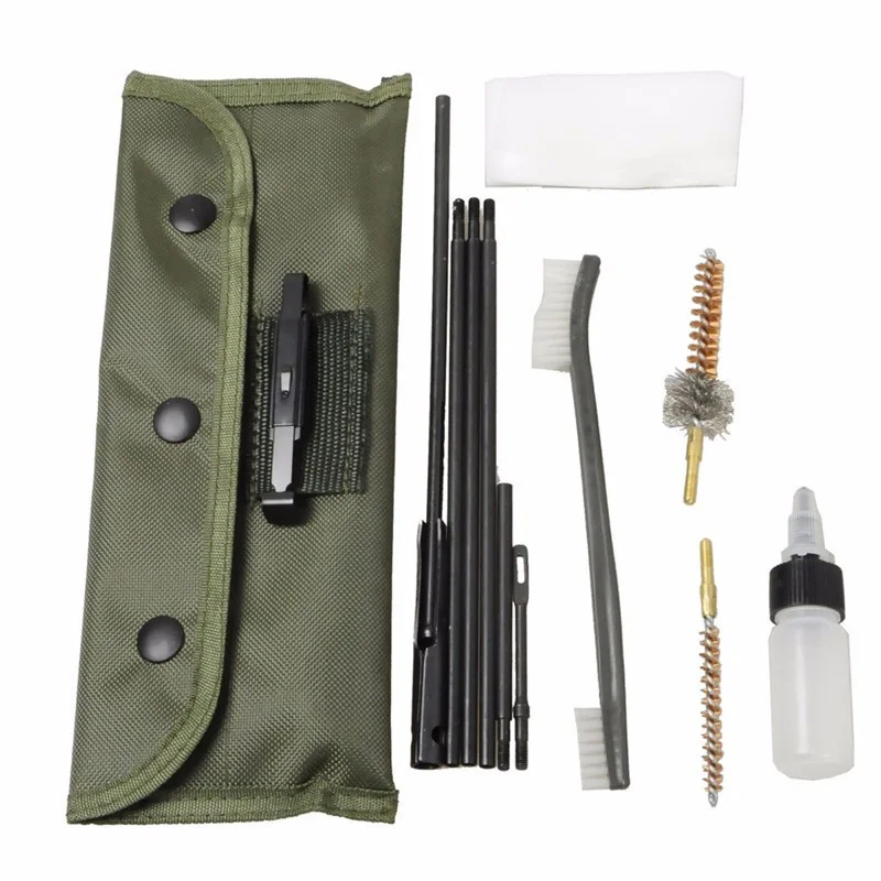 

AR-15 / M16 Gun Cleaning Kit Universal Butt Stock Cleaning Kits For All M16 And AR15 Variants Tactical Rifle Gun Brushes Set