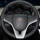 Чехол на руль для Chevrolet Cruze, Aveo, Orlando, Holden, Cruze, Ravon R4, черный, искусственная кожа