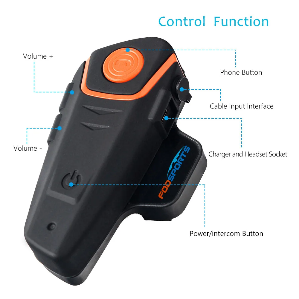 Fodsports BT-S2 Pro мотоциклетный шлем гарнитура беспроводной Bluetooth водонепроницаемый переговорный Intercomunicador Moto FM