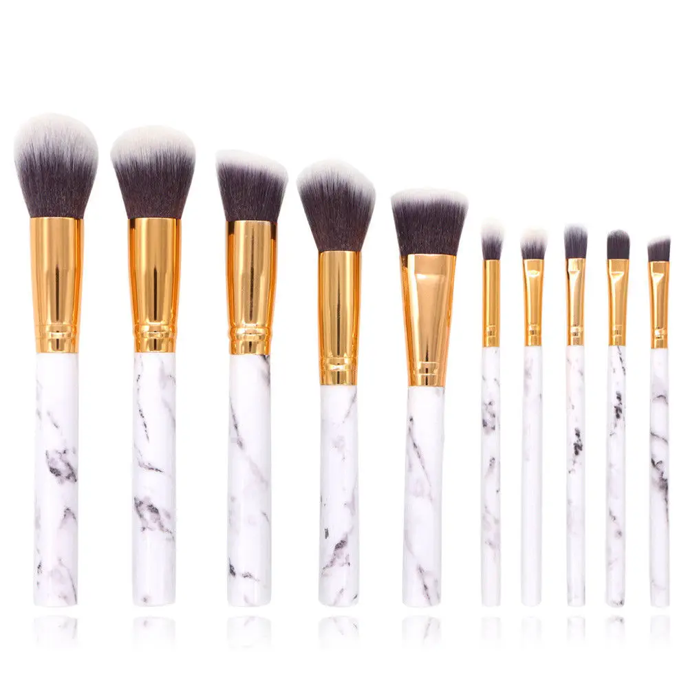 10 шт. мармер Паттен сделать Борстель voor Cosmetische Poeder тональный крем Oogschaduw губ Make up набор kwasten ТАС - Handle Color: 0062-1