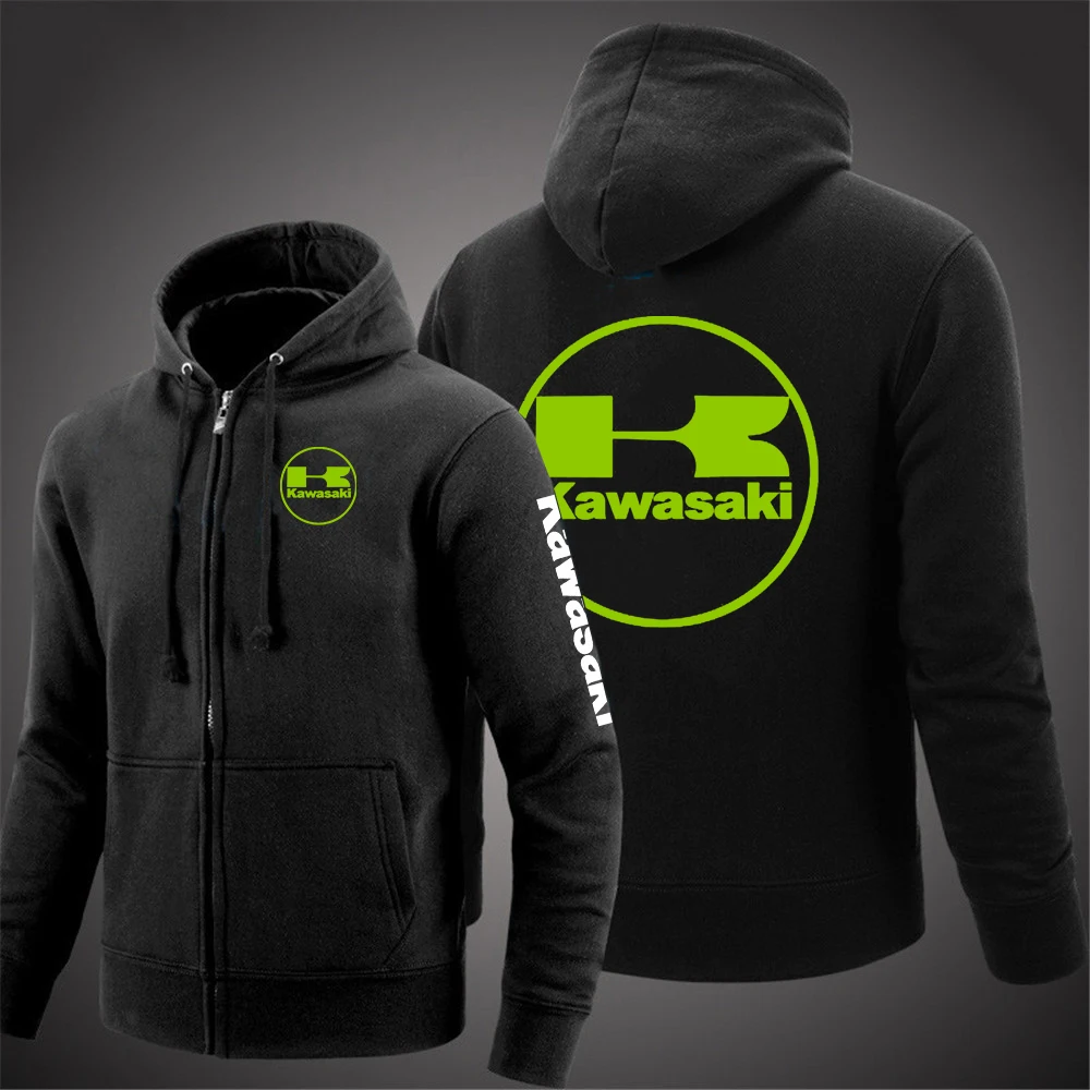 

2021 New Men's Kawasaki printing Hoodies Comfortable Pullover Fleece Cotton Sweatshirts Casual Fashion Hooded Coats