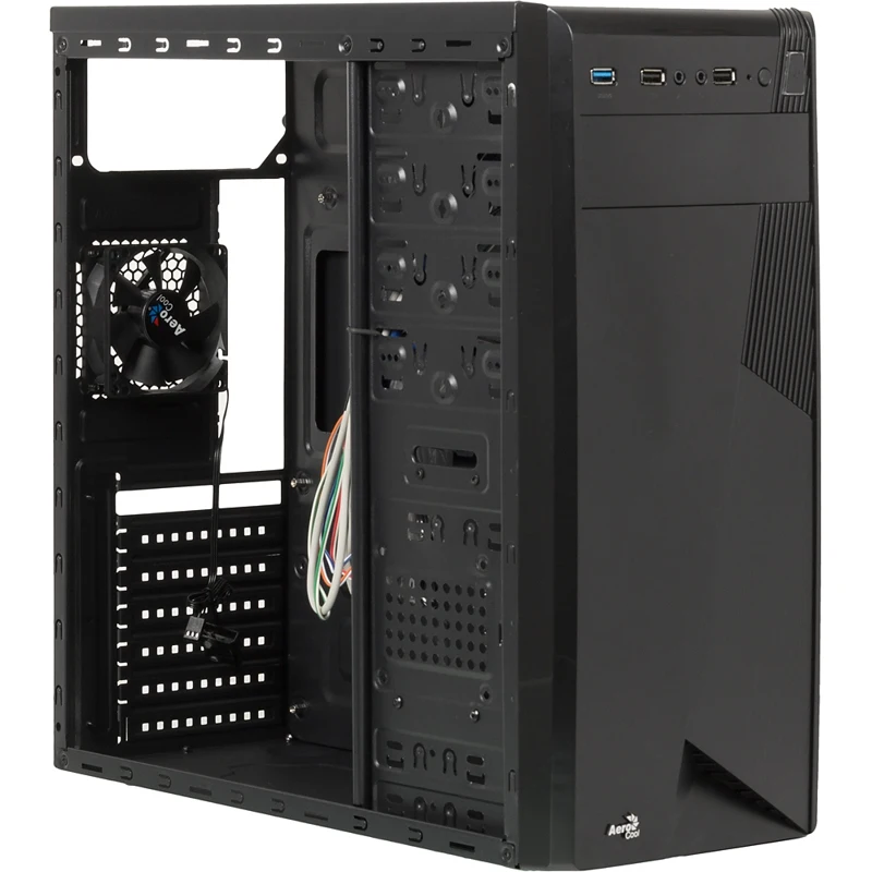 Корпус Aerocool CS-1101 черный без БП ATX 2x120mm 1x140mm 2xUSB2.0 1xUSB3.0 audio | Компьютеры и офис