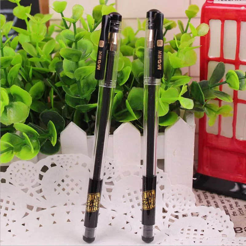 12pcs/lot Classical 0.5mm black gel pen Cute pens Office & School Supplies Stationery gift papelaria G258