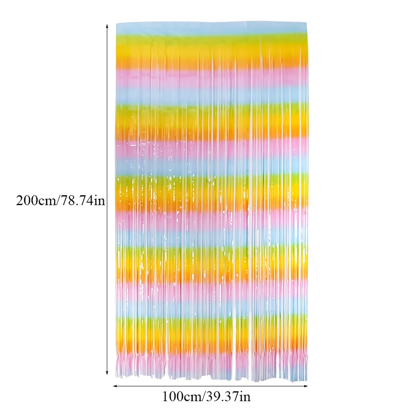 Радуга мишура 1 * 2м стикер украшения занавес блестящие занавески фон Свадебные