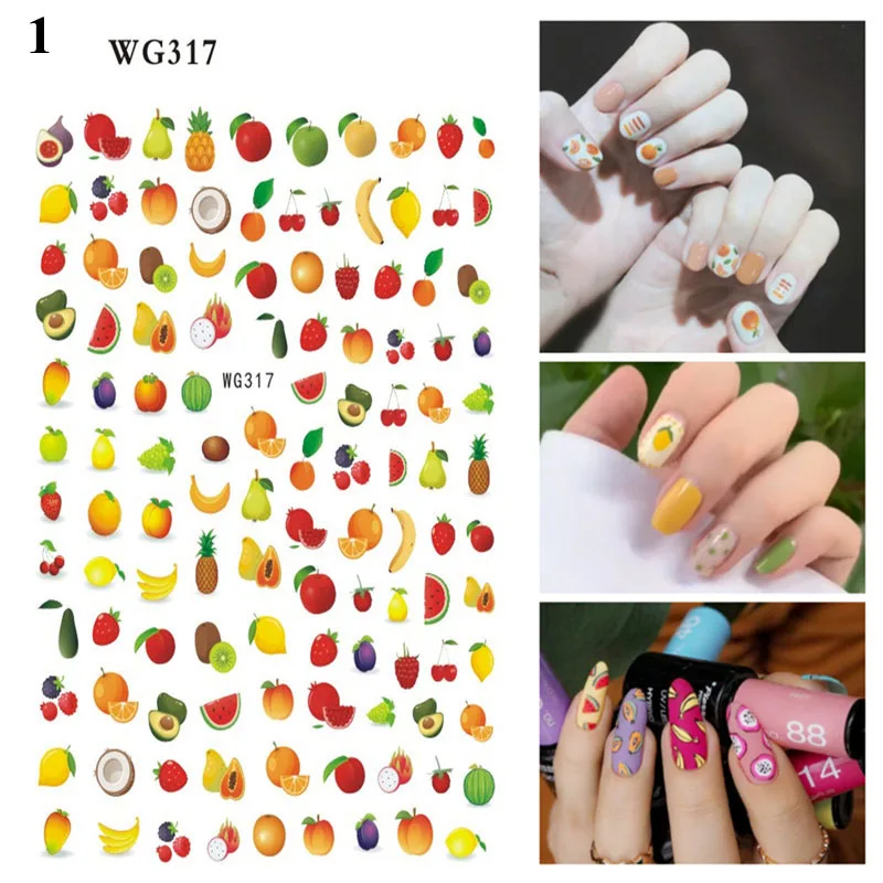 

3D Fruits Decals Strawberry Peach Design Nail Stickers Manicures Nail Foils Nail Adhesive Sliders DIY Art Nail Decoration