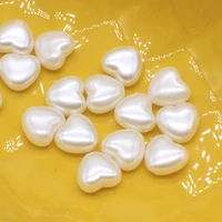 100pcs heart acrylic beads diy imitation pearl style making necklace bracelet jewelry accessories 10x11mm