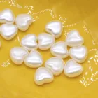 100 шт., акриловые бусины в форме сердца, сделай сам, имитация жемчуга, стильное изготовление ожерелья, браслета, аксессуары для ювелирных изделий 10x11 мм