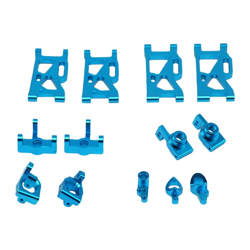 

for WLtoys 1:14 144001 Steering Swing Arm Base C Rear Hub Seat Pull Rod Shock Absorber,Blue & Wave Box Gear Box