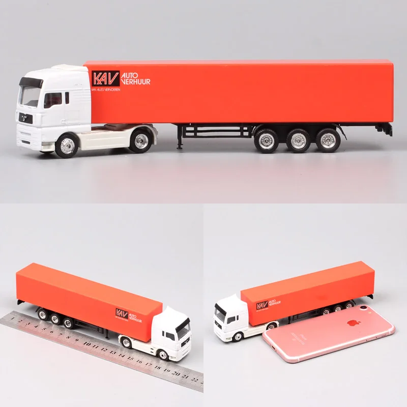 Светло-зеленый 1/87 Scale Mini Small Germany Advertising AD Media container Cargo trailer tow Truck Diecasts& Toy Vehicles model Cars souvenir - Цвет: Светло-зеленый