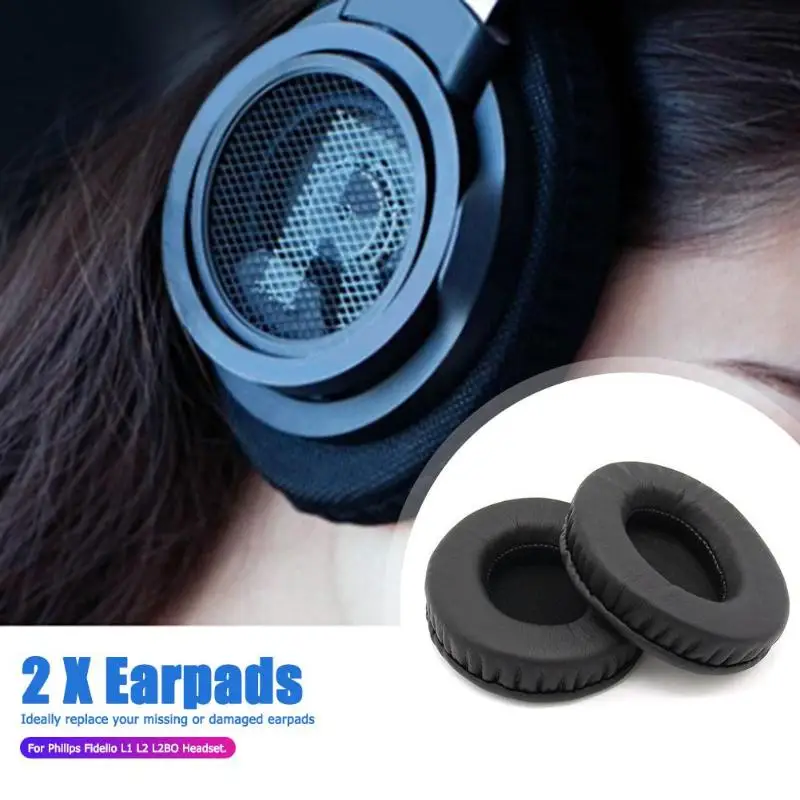 1 пара сменных подушек Eapads для Philips Fidelio L1 L2 L2BO, Губка из пены с эффектом памяти и кожаные подушечки для наушников, чехол