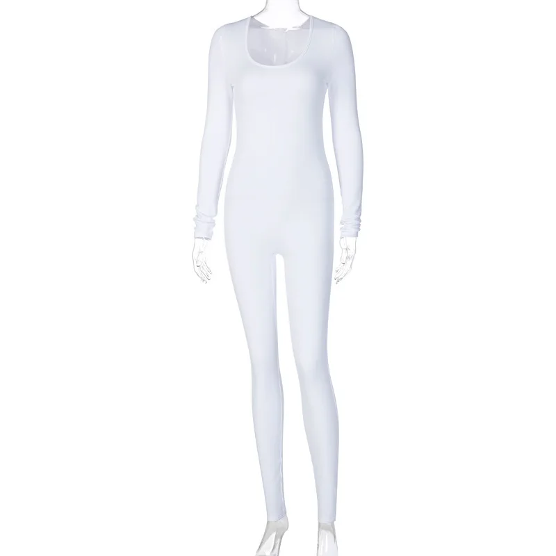 

Ropa Mujer Invierno 2020 Winter Black White Long Sleeve Bodycon Jumpsuits Ladies Slim Push Up One Piece Rompers Barboteuse Femme