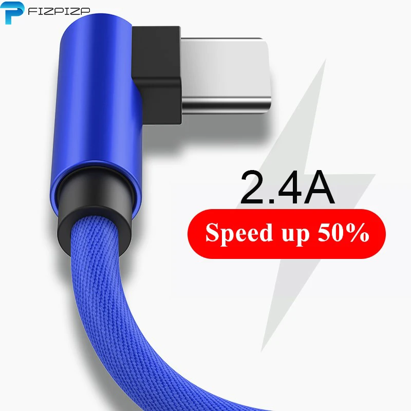 90 градусов L type-c 3,1 шнур данных зарядное устройство Usb-c для samsung Xiaomi huawei USBC type C 2.4A 2A Быстрая зарядка Usb C кабель usb type C