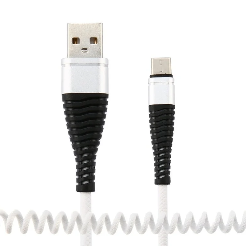 

USB-C Type C Cable Coiled Spring Spiral Type-C Male Extension Cord Data Sync Charger Wire Charging Cable For Samsung