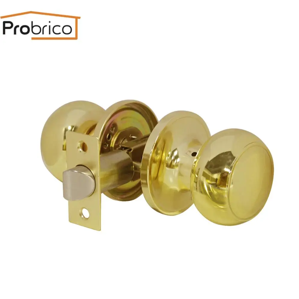 Probrico вращающийся замок ручка для межкомнатных дверей полированная Золотая