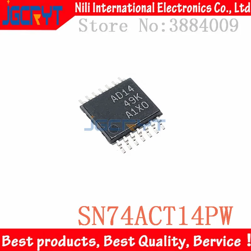10 unids/lote SN74ACT14PW AD14 TSSOP-14 ic ff d-type dual 1bit 14tssop | Электроника