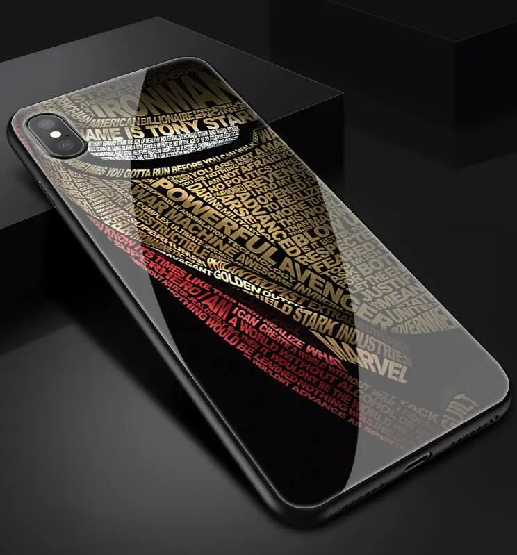 Закаленное стекло Железный человек Мстители чехол для телефона для iphone X XR XS 11 pro Max 7 6 6S 8 plus для samsung S8 S9 S10 Plus note 8 9 bay - Цвет: Бежевый