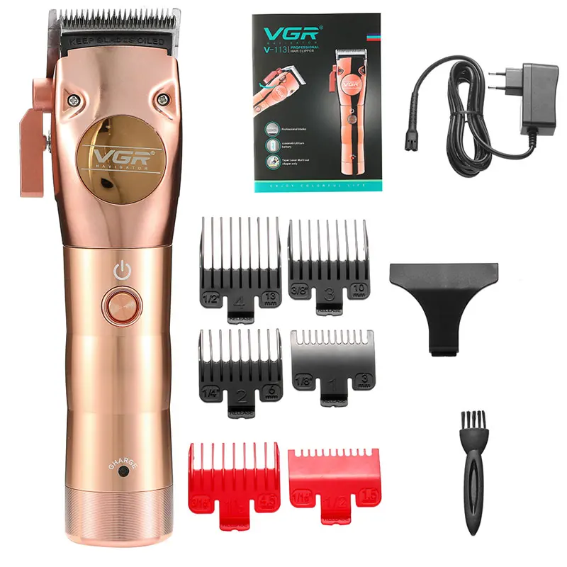 

Профессиональная машинка для стрижки волос VGR, мужской триммер для бороды, мощный, электрическая машина для резки волос беспроводная, с пров...