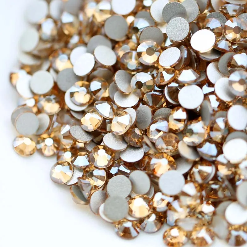 

New Colors GSHA AB/ Golden Shadow Non Hotfix Flatback Glue On Glass Rhinestones Gem Decorations