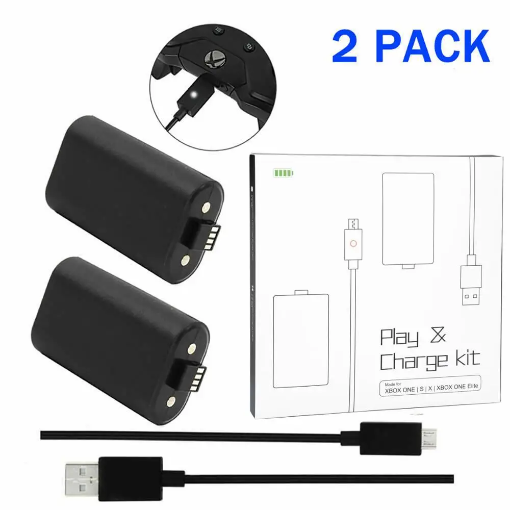 Набор литий полимерных батарей 2 шт. + USB кабель для зарядки 1x1 5 м Xbox One беспроводные
