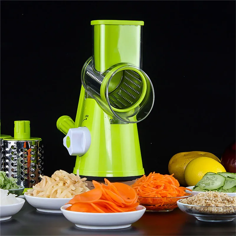 Buy Multifunctional manual vegetable shredder potato slicer cutter chopper hand drum spiral peeler grater kitchen tools on