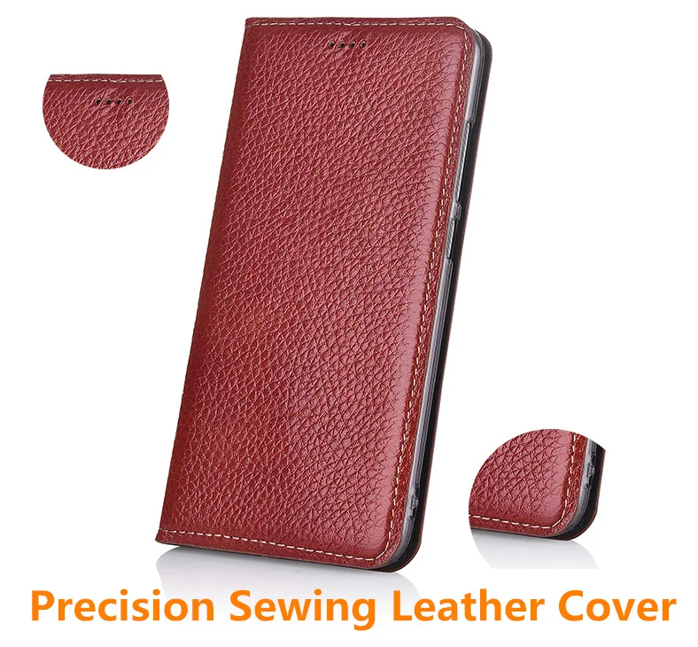 Чехол-бумажник из натуральной кожи держатель для карт телефона чехол-книжка Redmi