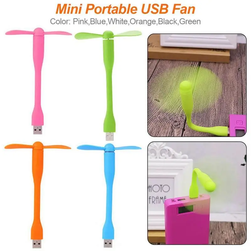 USB вентиляторы гибкий портативный мини вентилятор для внешнего аккумулятора