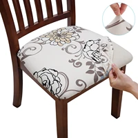 fuloon printed stretch chair cover with elastic band soft dining chair seat cover protector case kitchen restaurant chair covers