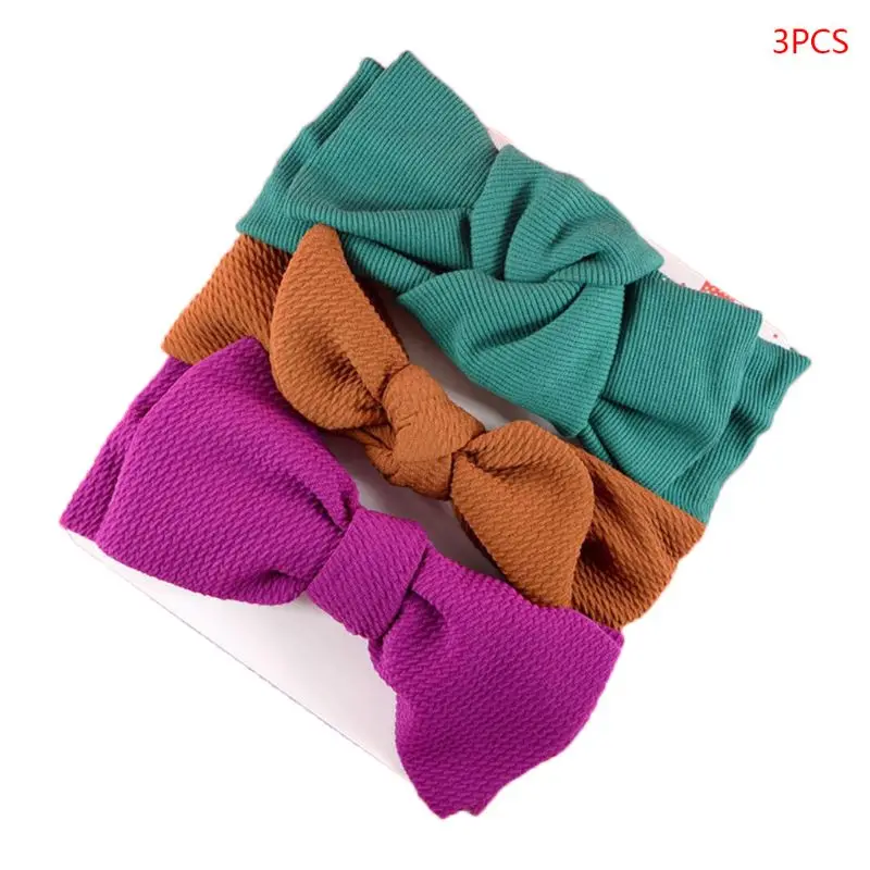 

3 Pcs Baby Infants Toddler Turban Cloth Hairband Bowknot Wide Elastic fashionable,attractive,beautiful Headband