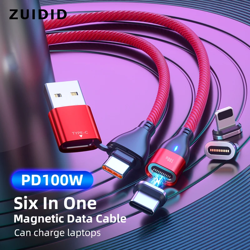 

100W USB C To USB Type C Micro Magnetic Fast Charging Cable USBC Charger For iPhone 13 Xiaomi Mi11 Mobile Phone Wire Type-c Cord