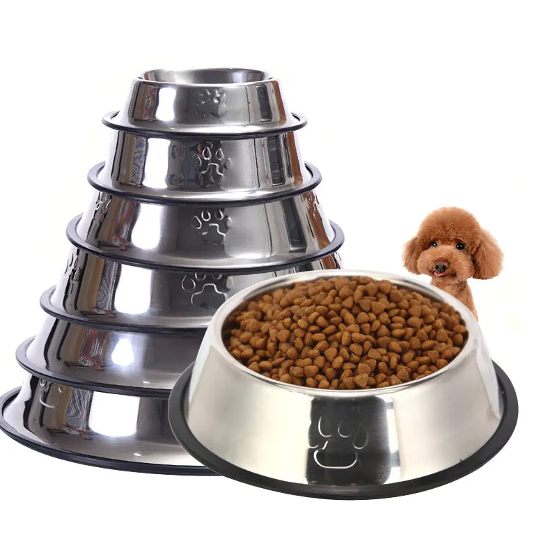 

Противоскользящая миска для домашних животных из нержавеющей стали, Нескользящие миски для кошек и щенков, миски для путешествий, водная та...