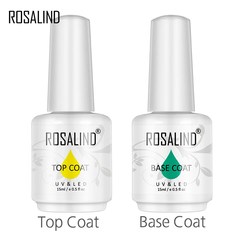 ROSALIND 15ml Base/Top Coat Nail Gel Primer Matt Top Manicure Decoration Blooming For DIY Art Hybrid Varnishes |