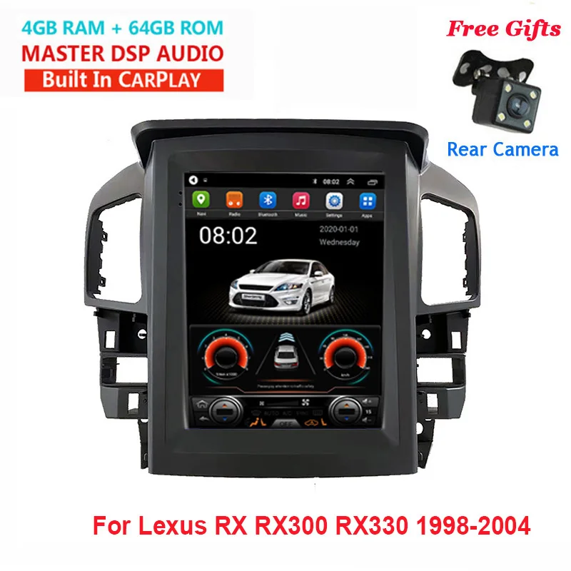 

Tesla стиль Android 10,0 автомобильное радио для Lexus RX RX300 RX330 RX350 1998-2004 автомобильный DVD плеер Авто GPS навигация Wifi 4G