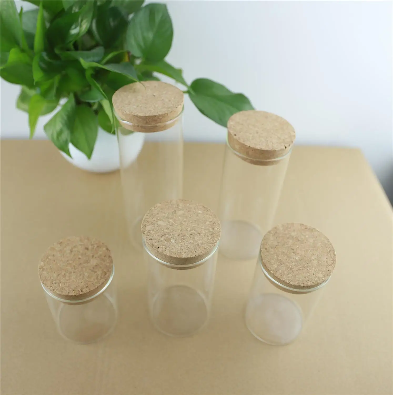 4 шт./лот Толстая стеклянная бутылка 65 мм пробка бутылки для специй контейнер