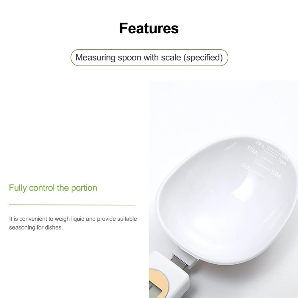

High Quality 500g/0.1g Portable LCD Digital Kitchen Scale Measuring Spoon Gram Coffee Electronic Spoon Weight Volumn Food Scale